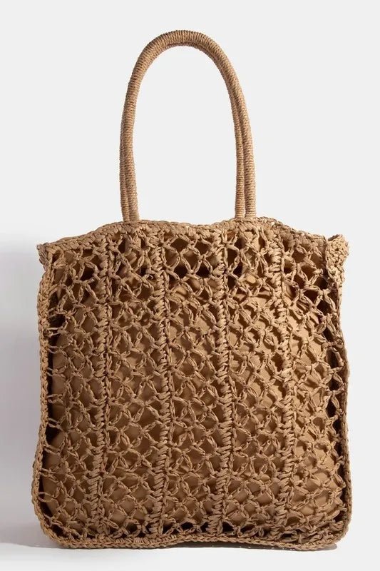 Fame Intricate Braided Tote Bag